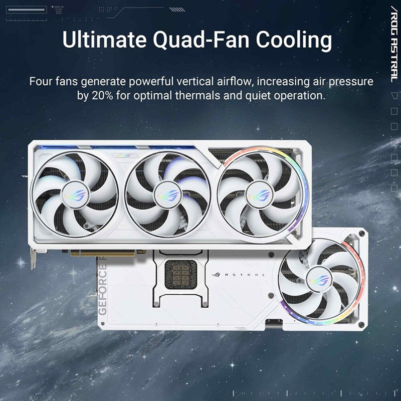 Asus ROG Astral GeForce RTX 5090 32GB GDDR7 WHITE OC Edition GDDR7 Gaming Graphics Card Asus ROG Astral GeForce RTX 5090 32GB GDDR7 WHITE OC Edition GDDR7 Gaming Graphics Card